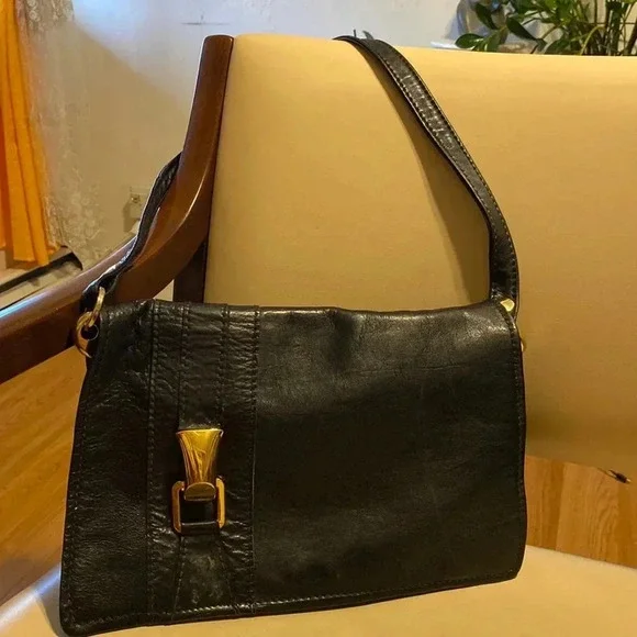 Vintage Genuine Leather Shoulder Bag Women - Great Condition - Very Elegant - Picture 6 of 16